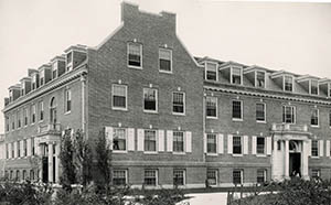 Hetzel Hall from the northeast with a view of both entrances, taken by Clement Moran ca. 1927.