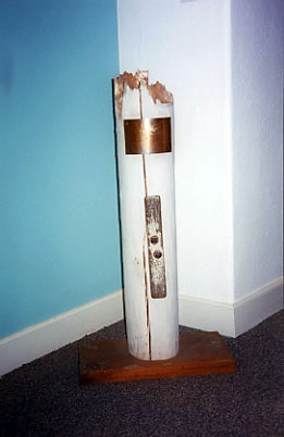 Broken wooden flagpole