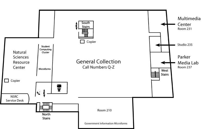 Map of Level 2 Dimond Library